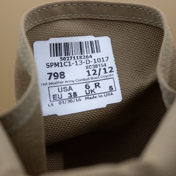 Rocky 798 Army Vibram Tan Hot Weather Combat Boots Coyote Men's Size 6R EU 38 - Picture 8 of 9